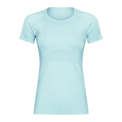 Lemon Slim Fit Workout Tops For Women Short Sleeve T-shirt Athletic Performance Gym Wear Fitness Yoga Shirts with Mesh Fabric