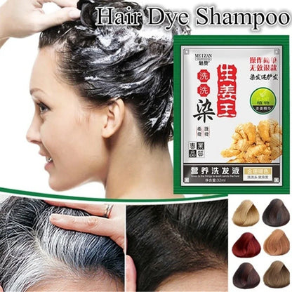 Hair Color Natural Instant Hair Dye Hair Shampoo White Grey Cover Up Long Lasting Ginger Extracts Styling Tools Ginger Shampoo