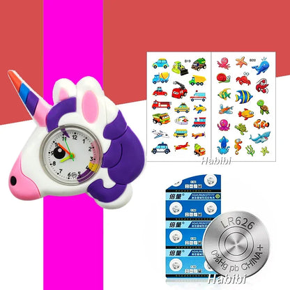 Children's Favorite Birthday Gift Toys Child Cartoon Watches for Boys Girls Colorful Lovely Kids Slap Wrist Watch Bracelet