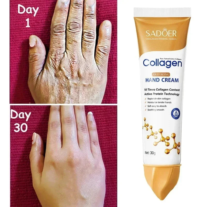 Collagen Anti-wrinkle Hand Cream Anti-drying Anti-crack Moisturise Nourish Dry Skin Softening  Whiten Hand Care Repair Product