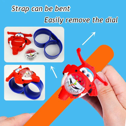 Children's Favorite Birthday Gift Toys Child Cartoon Watches for Boys Girls Colorful Lovely Kids Slap Wrist Watch Bracelet