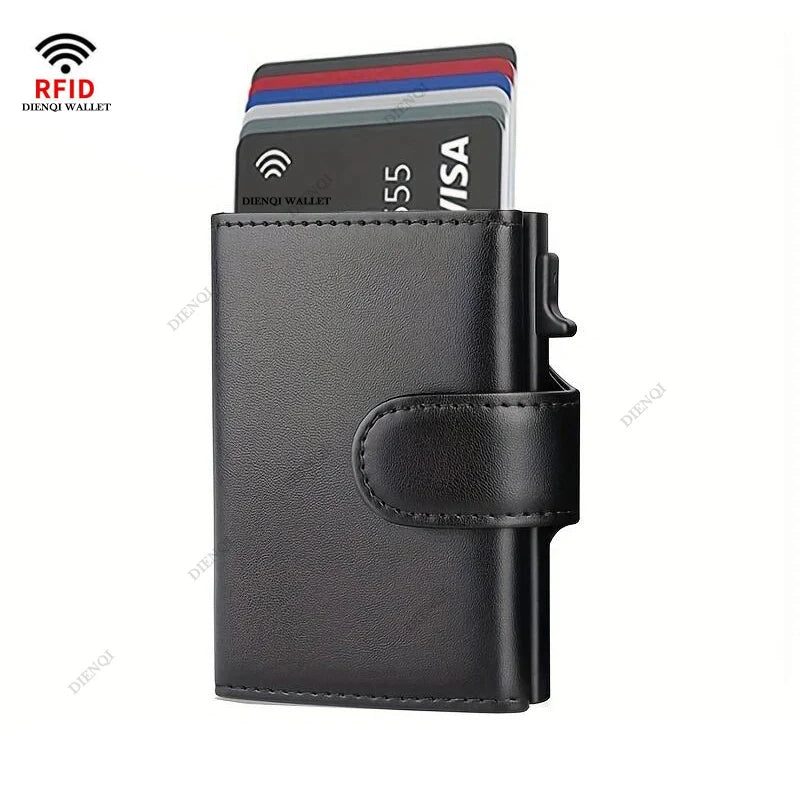Rfid Micrfiber Leather Mens Wallets Pop Up Bank Credit Card Holder Wallet Money Bag Clutch Coin Purse Male Smart Wallets for Men