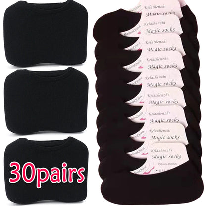 20/60pcs Non-slip Invisible Socks Slippers Seamless Ice Silk Ankle Boat Socks Summer Thin Solid Casual Breathable No Show Sock