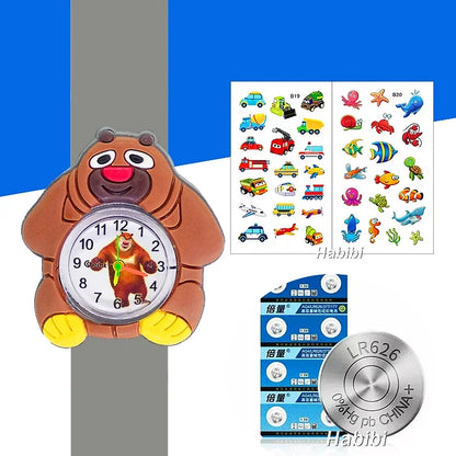 Children's Favorite Birthday Gift Toys Child Cartoon Watches for Boys Girls Colorful Lovely Kids Slap Wrist Watch Bracelet