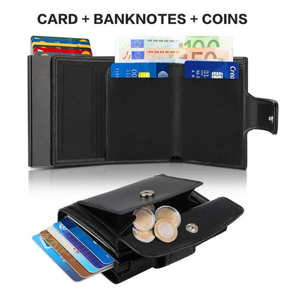 Rfid Micrfiber Leather Mens Wallets Pop Up Bank Credit Card Holder Wallet Money Bag Clutch Coin Purse Male Smart Wallets for Men