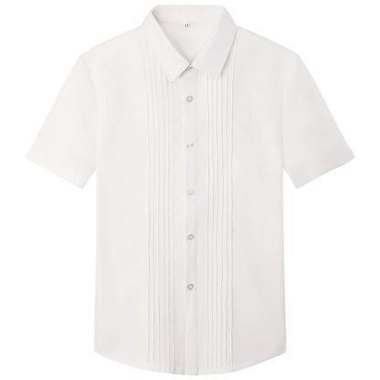 White Shirt Boy Dress Shirts Toddler Easter Church Oxford Clothes Kids Birthday Wedding School Gift Photograph Summer Clothing