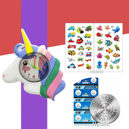 Children's Favorite Birthday Gift Toys Child Cartoon Watches for Boys Girls Colorful Lovely Kids Slap Wrist Watch Bracelet