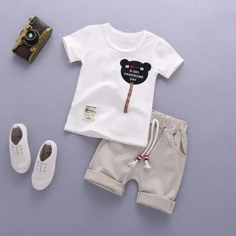 Children Clothing mother Kids Clothes Children's Sets Boys T-shirt Shorts Summer Cotton Short sleeve fashion Suit2PCS