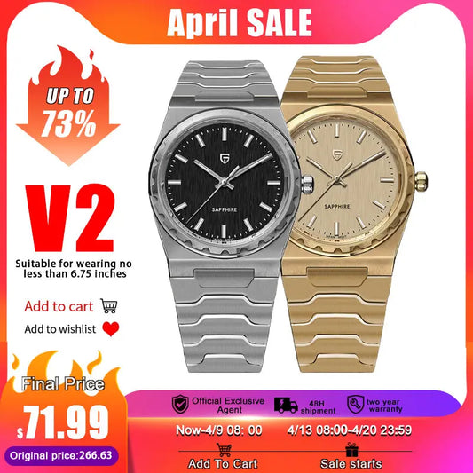 PAGANI DESIGN 2025 new VJ21 37MM men\'s quartz watch sapphire stainless steel waterproof 10Bar thin 7MM luminous C3 reloj hombre