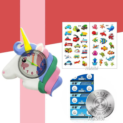 Children's Favorite Birthday Gift Toys Child Cartoon Watches for Boys Girls Colorful Lovely Kids Slap Wrist Watch Bracelet