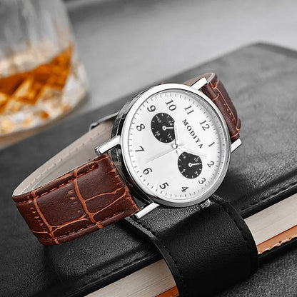 Men's Watches Business Wrist Watch Luxury Leather Strap Analog Watches Quartz Wristwatches Clock Men Women Casual Simple Watch