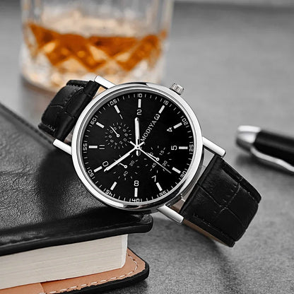 Men's Watches Business Wrist Watch Luxury Leather Strap Analog Watches Quartz Wristwatches Clock Men Women Casual Simple Watch
