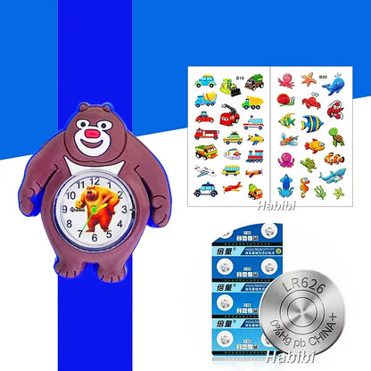 Children's Favorite Birthday Gift Toys Child Cartoon Watches for Boys Girls Colorful Lovely Kids Slap Wrist Watch Bracelet