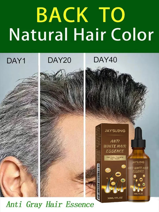White To Black hairAnti-grey hair essence Serum treatment restore natural hair color and restore healthy