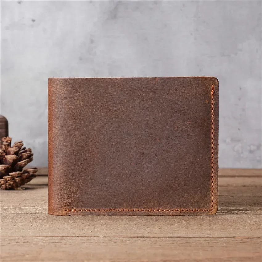 100% Cowhide Leather Mens Wallet Thin Men's Billfold Wallet for Men Card Photo Mens Designer Wallets