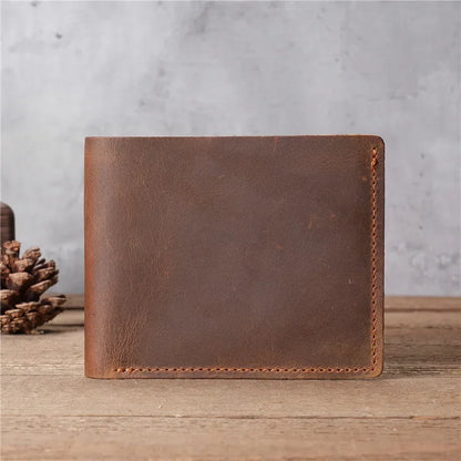 100% Cowhide Leather Mens Wallet Thin Men's Billfold Wallet for Men Card Photo Mens Designer Wallets