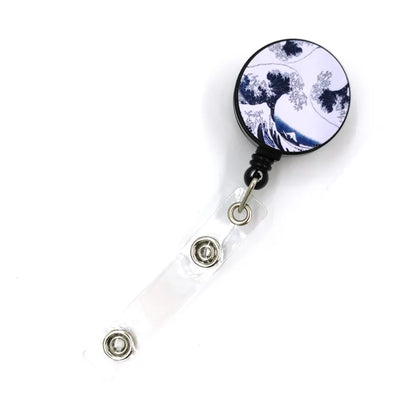Art Painting Kanagawa Hokusai Waves Cute Card Cover Clip Lanyard Retractable Student Nurse Badge Badge Holder accessories